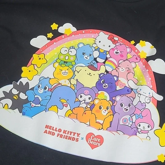 Hello Kitty And FriendsBlack Short Sleeve Tee Vibrant Graphic Design - Picture 2 of 5